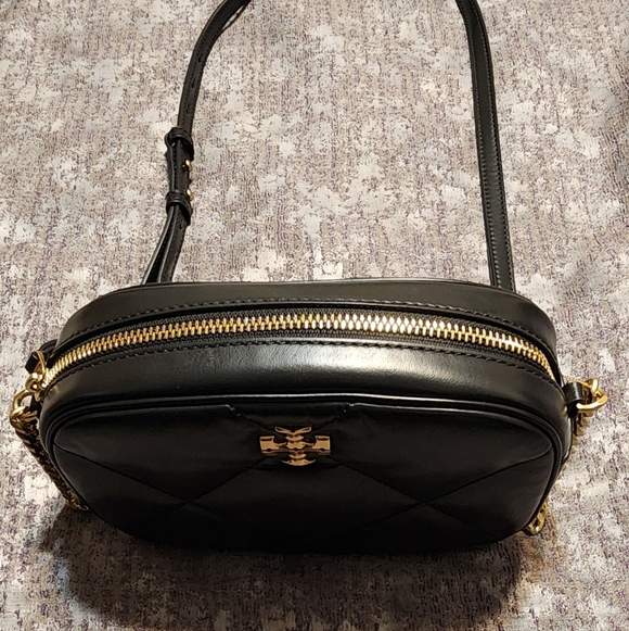 Tory Burch Kira Black Quilted Crossbody with Gold Accents - Picture 2 of 9